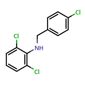 Chemical structure of 2,6-dichloro-N-[(4-chlorophenyl)methyl]aniline , CAS 341008-38-6, AChemBlock X210042