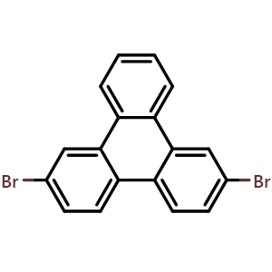 Chemical structure of 2,7-Dibromotriphenylene , CAS 888041-37-0, AChemBlock X210047