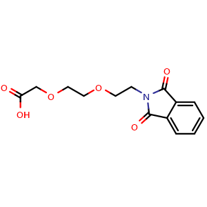 Chemical structure of 2-[2-(2-Phthalimidoethoxy)ethoxy]acetic acid , CAS 75001-09-1, AChemBlock X210057