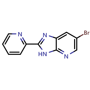 Chemical structure of 2-{6-bromo-3H-imidazo[4,5-b]pyridin-2-yl}pyridine , CAS 537029-58-6, AChemBlock X210069