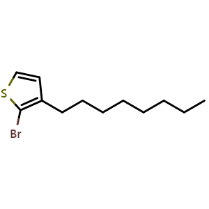 Chemical structure of 2-Bromo-3-octylthiophene , CAS 145543-83-5, AChemBlock X210085