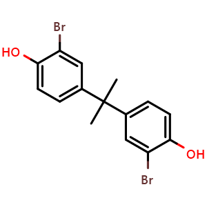 Chemical structure of 2-bromo-4-[2-(3-bromo-4-hydroxy-phenyl)propan-2-yl]phenol , CAS 29426-78-6, AChemBlock X210087