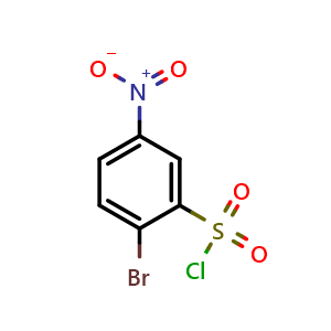 Chemical structure of 2-bromo-5-nitrobenzene-1-sulfonyl chloride , CAS 98130-55-3, AChemBlock X210094