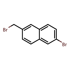 Chemical structure of 2-Bromo-6-(bromomethyl)naphthalene , CAS 305798-02-1, AChemBlock X210095