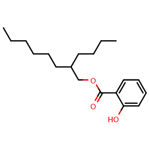Chemical structure of 2-butyloctyl 2-hydroxybenzoate , CAS 190085-41-7, AChemBlock X210101