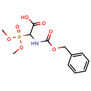 Chemical structure of 2-dimethoxyphosphoryl-2-(phenylmethoxycarbonylamino)acetic acid , CAS 89525-07-5, AChemBlock X210112