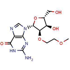 Chemical structure of 2'-O-(2-methoxyethyl)guanosine , CAS 473278-54-5, AChemBlock X210149