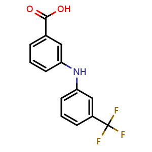 Chemical structure of 3-((3-(trifluoromethyl)phenyl)amino)benzoic acid , CAS 85010-04-4, AChemBlock X210155