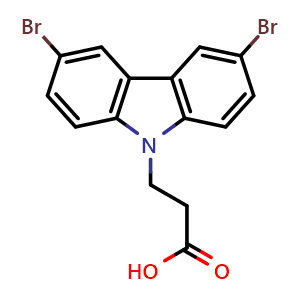 Chemical structure of 3-(3,6-Dibromo-9H-carbazol-9-yl)propanoicacid , CAS 301807-41-0, AChemBlock X210171