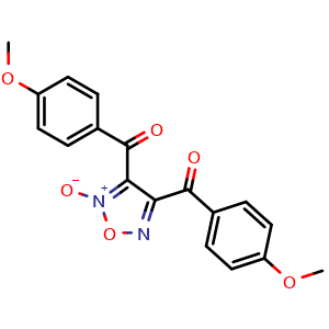 Chemical structure of 3,4-bis(4-methoxybenzoyl)-1,2,5-oxadiazole 2-oxide , CAS 40499-78-3, AChemBlock X210188