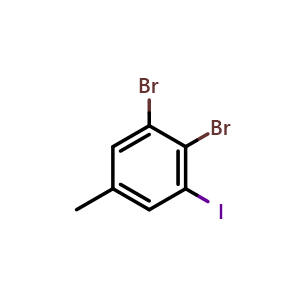Chemical structure of 3,4-Dibromo-5-iodotoluene , CAS 933585-32-1, AChemBlock X210190