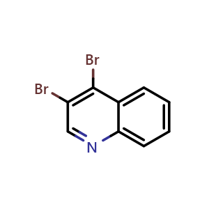 Chemical structure of 3,4-dibromoquinoline , CAS 41320-96-1, AChemBlock X210191