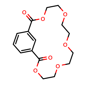 Chemical structure of 3,6,9,12,15-Pentaoxabicyclo[15.3.1]heneicosa-1(21),17,19-triene-2,16-dione , CAS 65745-83-7, AChemBlock X210203