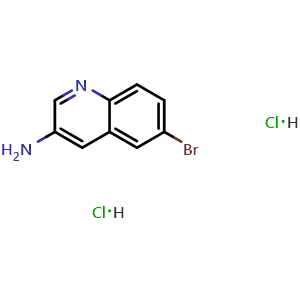 Chemical structure of 3-Amino-6-bromoquinoline dihydrochloride , CAS 1171078-83-3, AChemBlock X210212