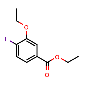 Chemical structure of 3-Ethoxy-4-iodobenzoic acid ethyl ester , CAS 741699-04-7, AChemBlock X210243