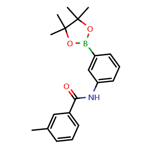 Chemical structure of 3-methyl-N-(3-(4,4,5,5-tetramethyl-1,3,2-dioxaborolan-2-yl)phenyl)benzamide , CAS 2246862-47-3, AChemBlock X210270
