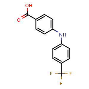 Chemical structure of 4-((4-(trifluoromethyl)phenyl)amino)benzoic acid , CAS 617245-73-5, AChemBlock X210289
