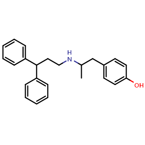 Chemical structure of 4-(2-((3,3-diphenylpropyl)amino)propyl)phenol , CAS 17184-45-1, AChemBlock X210294