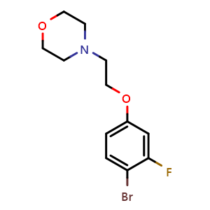 Chemical structure of 4-(2-(4-bromo-3-fluorophenoxy)ethyl)morpholine , CAS 897016-99-8, AChemBlock X210297