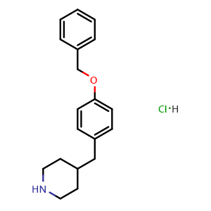 Chemical structure of 4-(4-(Benzyloxy)benzyl)piperidine hydrochloride , CAS 1177093-20-7, AChemBlock X210305