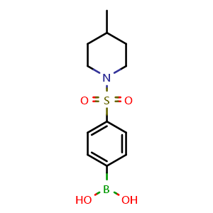 Chemical structure of 4-(4-methylpiperidin-1-ylsulfonyl)phenylboronic acid , CAS 1449132-62-0, AChemBlock X210311