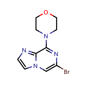 Chemical structure of 4-(6-bromoimidazo[1,2-a]pyrazin-8-yl)morpholine , CAS 117718-93-1, AChemBlock X210315