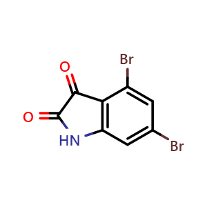 Chemical structure of 4,6-dibromoindoline-2,3-dione , CAS 187326-67-6, AChemBlock X210352