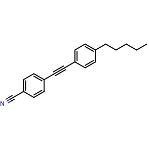 Chemical structure of 4-[(4-pentylphenyl)ethynyl]benzonitrile , CAS 56982-41-3, AChemBlock X210358