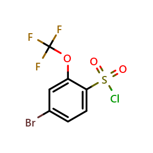 Chemical structure of 4-Bromo-2-(trifluoromethoxy)benzene-1-sulfonyl chloride , CAS 175278-14-5, AChemBlock X210379