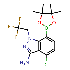 4-chloro-7-(4,4,5,5-tetramethyl-1,3,2-dioxaborolan-2-yl)-1-(2,2,2-trifluoroethyl)indazol-3-amine