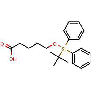 Chemical structure of 5-[(tert-Butyldiphenylsilyl)oxy]pentanoic acid , CAS 118715-27-8, AChemBlock X210465