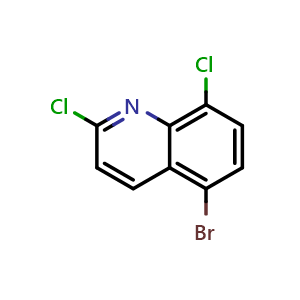 Chemical structure of 5-bromo-2,8-dichloroquinoline , CAS 1343934-72-4, AChemBlock X210482