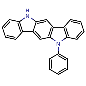 Chemical structure of 5-Phenyl-5,11-dihydroindolo[3,2-b]carbazole , CAS 1316311-27-9, AChemBlock X210517
