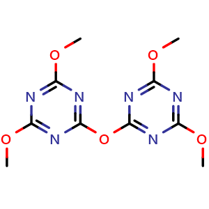 Chemical structure of 6,6'-oxybis(2,4-dimethoxy-1,3,5-triazine) - Reference Standard , CAS 63910-63-4, AChemBlock X210529