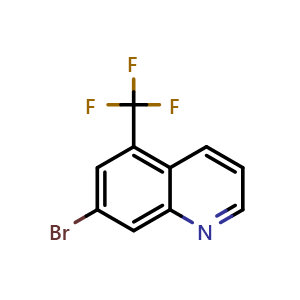 Chemical structure of 7-bromo-5-(trifluoromethyl)quinoline , CAS 1239462-76-0, AChemBlock X210589
