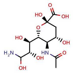 Chemical structure of 9-Amino-N-acetyl-D-neuraminic acid , CAS 112037-47-5, AChemBlock X210627