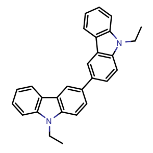 Chemical structure of 9-Ethyl-3-(9-ethylcarbazol-3-yl)carbazole , CAS 20466-00-6, AChemBlock X210630