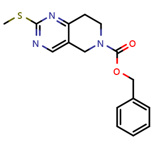 Chemical structure of benzyl 2-(methylthio)-7,8-dihydropyrido[4,3-d]pyrimidine-6(5H)-carboxylate , AChemBlock X210662