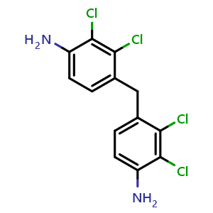 Chemical structure of Bis(4-amino-2,3-dichlorophenyl)methane , CAS 42240-73-3, AChemBlock X210685