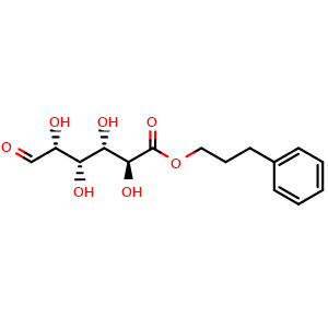 Chemical structure of D-Glucuronic acid 3-Phenylpropyl Ester , CAS 1701402-25-6, AChemBlock X210711