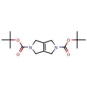 Chemical structure of di-tert-butyl 4,6-dihydropyrrolo[3,4-c]pyrrole-2,5(1H,3H)-dicarboxylate , CAS 1894988-79-4, AChemBlock X210750