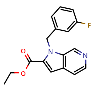 Chemical structure of ethyl 1-(3-fluorobenzyl)-1H-pyrrolo[2,3-c]pyridine-2-carboxylate , CAS 920978-82-1, AChemBlock X210766