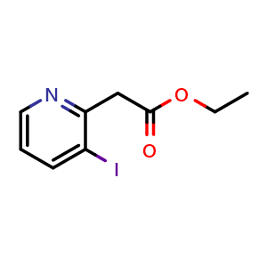 Chemical structure of ethyl 2-(3-iodopyridin-2-yl)acetate , CAS 1245645-70-8, AChemBlock X210775