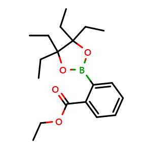 Chemical structure of ethyl 2-(4,4,5,5-tetraethyl-1,3,2-dioxaborolan-2-yl)benzoate , CAS 2769970-58-1, AChemBlock X210776
