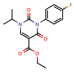 ethyl 3-(4-fluorophenyl)-1-isopropyl-2,4-dioxo-1,2,3,4-tetrahydropyrimidine-5-carboxylate