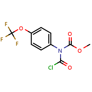 Chemical structure of methyl (chlorocarbonyl)(4-(trifluoromethoxy)phenyl)carbamate , CAS 173903-15-6, AChemBlock X210860