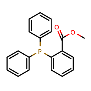 Chemical structure of methyl 2-(diphenylphosphaneyl)benzoate , CAS 79932-99-3, AChemBlock X210879
