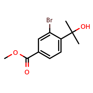 Chemical structure of methyl 3-bromo-4-(2-hydroxypropan-2-yl)benzoate , AChemBlock X210890