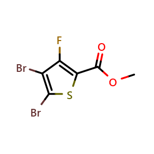 Chemical structure of methyl 4,5-dibromo-3-fluorothiophene-2-carboxylate , CAS 395664-58-1, AChemBlock X210903