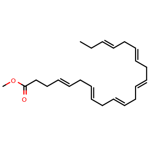 Chemical structure of methyl docosa-4,7,10,13,16,19-hexaenoate , CAS 301-01-9, AChemBlock X210929